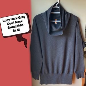 Lucy Dark Gray Oversized Cowl neck Sweatshirt Sz M